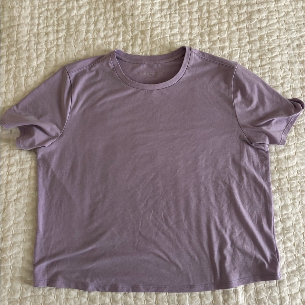 Outdoor Voices Sweatee/Ready Set Short Sleeve Tee Taro Large